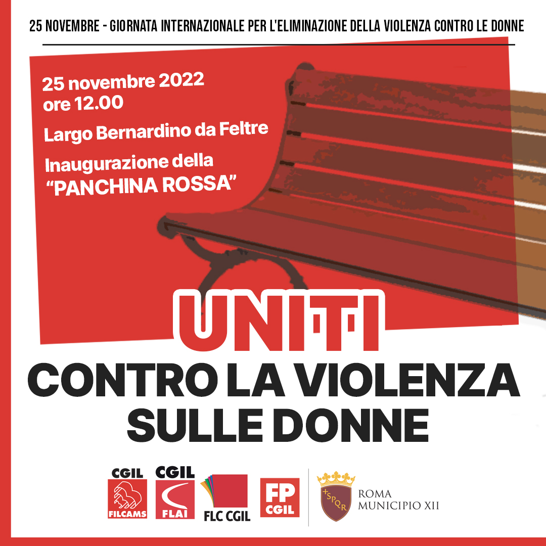 Giornata contro violenza donne, il 25 novembre verniciamo di rosso una panchina